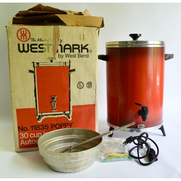Vintage Westmark West Bend Coffee Percolator Poppy Red 11835 TESTED & WORKS! - Picture 1 of 10